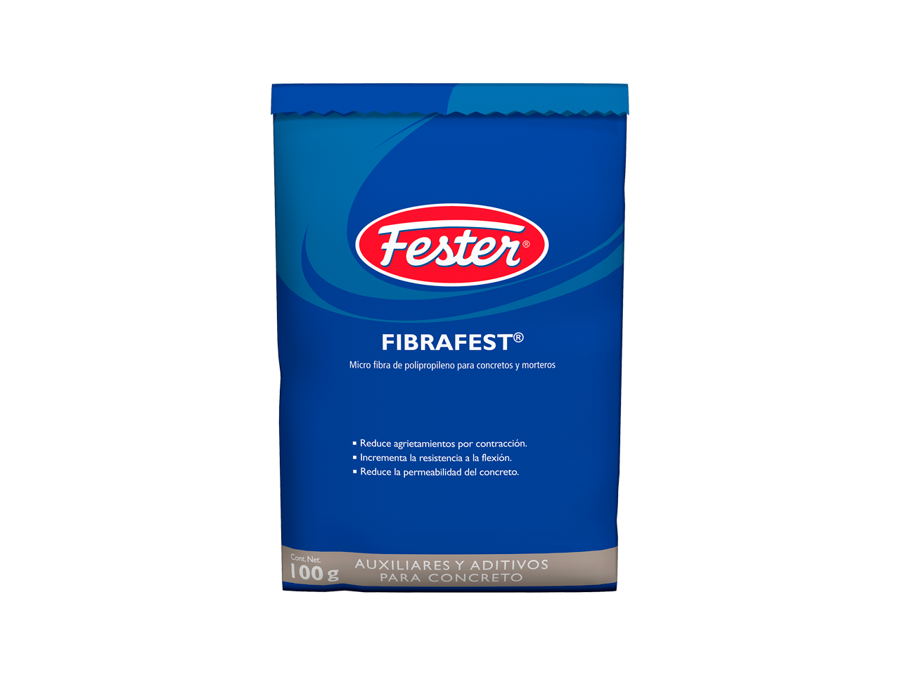 Envase de Fester Fibrafest aditivo reforzado con fibras. Aplicación de Fester Fibrafest en mezcla de concreto. Superficie de concreto mejorada con Fester Fibrafest. Detalle del aditivo con fibras Fester Fibrafest. Mejora de la resistencia del concreto con Fester Fibrafest.